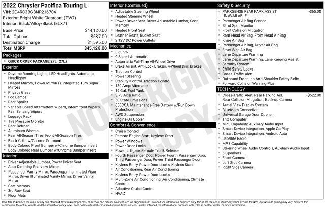 Used 2022 Chrysler Pacifica Touring-L AWD/4WD image 5