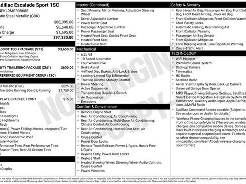 Used 2021 Cadillac Escalade Sport w/ Driver Assist Tech Package image 7