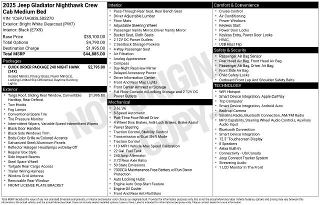 Used 2025 Jeep Gladiator Sport AWD/4WD image 2