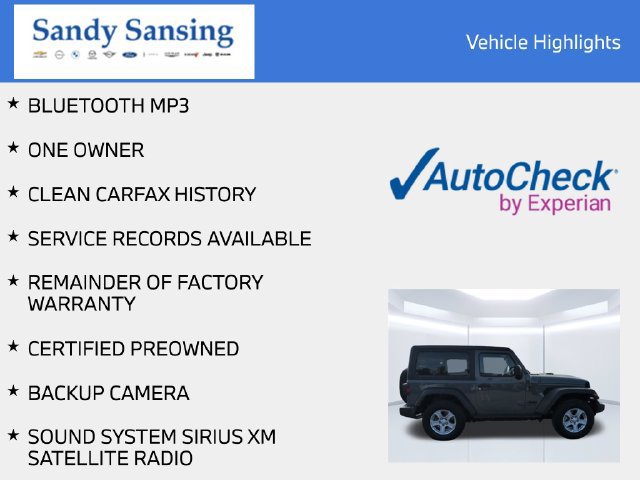 Certified 2022 Jeep Wrangler Sport AWD/4WD image 6