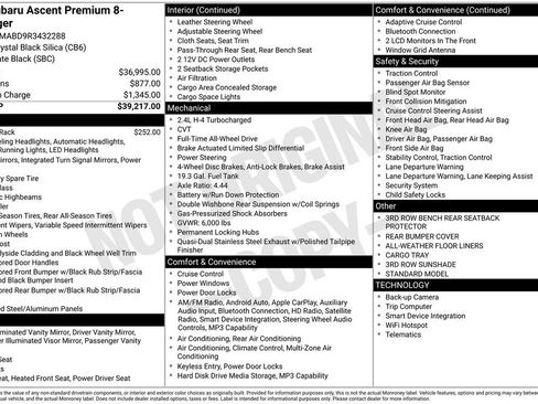 Certified 2024 Subaru Ascent Premium AWD/4WD image 39