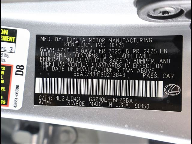 Certified 2025 Lexus ES 350 w/ Premium Package FWD image 12