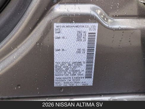 New 2026 Nissan Altima 2.5 SV FWD image 25