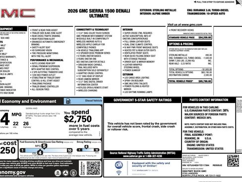 Used 2026 GMC Sierra 1500 Denali Ultimate AWD/4WD image 70