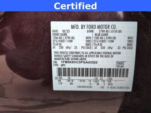 Certified 2023 Ford Explorer Platinum w/ Technology Package image 26