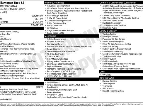 Used 2024 Volkswagen Taos SE image 1