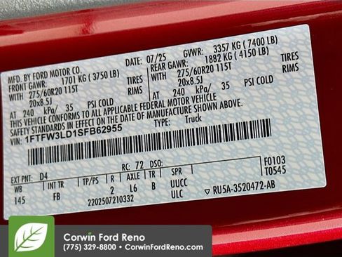 New 2025 Ford F150 XLT w/ Equipment Group 302A MID image 33