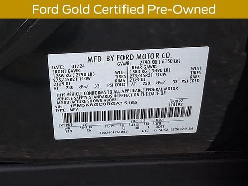 Certified 2024 Ford Explorer ST w/ Equipment Group 401A AWD/4WD image 33
