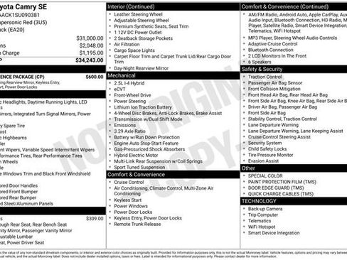 Used 2025 Toyota Camry SE w/ Convenience Package FWD image 31