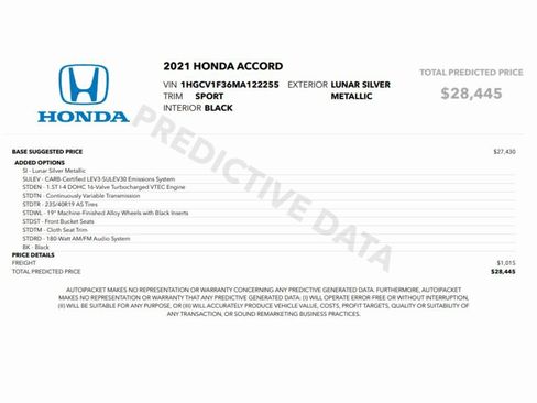 Used 2021 Honda Accord Sport image 2