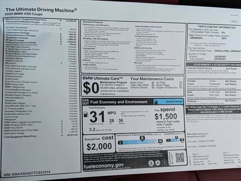 New 2026 BMW 430i Coupe w/ M Sport Package RWD image 20