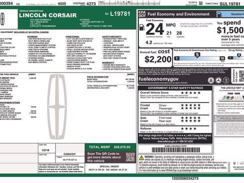 Used 2025 Lincoln Corsair AWD w/ Equipment Group 101A image 36