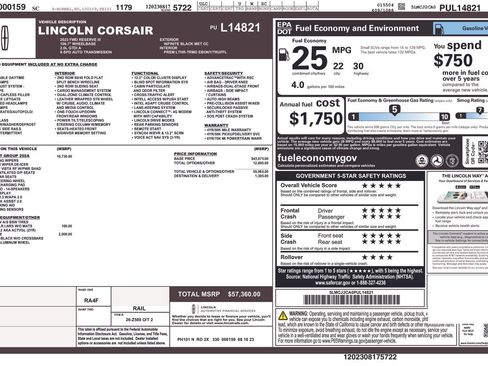Used 2023 Lincoln Corsair Reserve w/ Equipment Group 202A FWD image 1