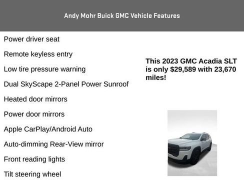 Used 2023 GMC Acadia SLT w/ Elevation Edition image 10
