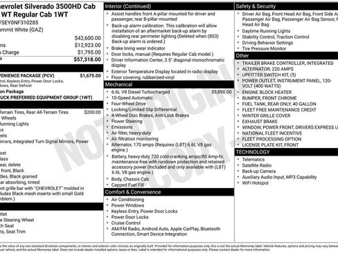 Used 2022 Chevrolet Silverado 3500 W/T w/ WT Convenience Package AWD/4WD image 32