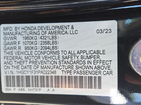 Used 2023 Honda Accord EX image 22