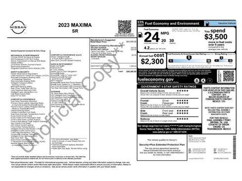 Used 2023 Nissan Maxima SR w/ Sport Mat Group FWD image 6