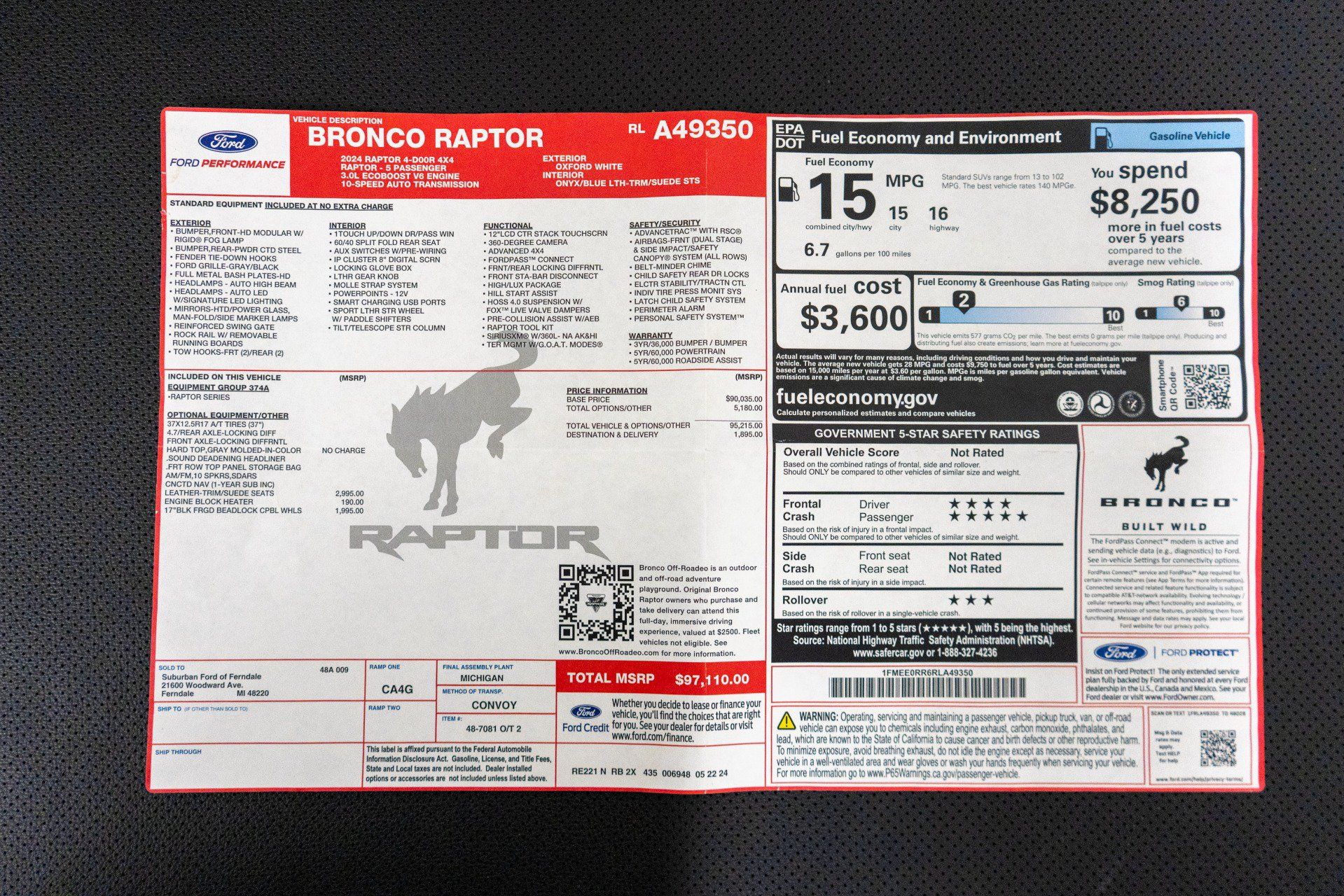 Used 2024 Ford Bronco Raptor AWD/4WD image 24