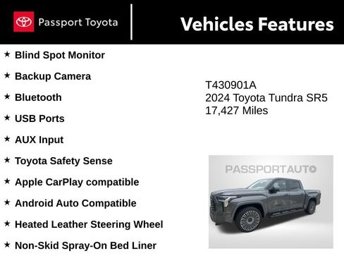 Used 2024 Toyota Tundra SR5 w/ TRD Sport Premium Package AWD/4WD image 8