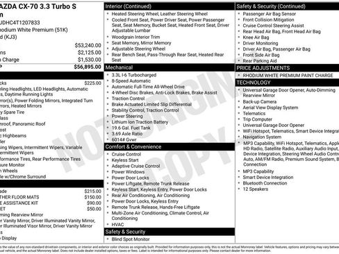 New 2026 MAZDA CX-70 3.3 Turbo S w/ Premium Package AWD/4WD image 30