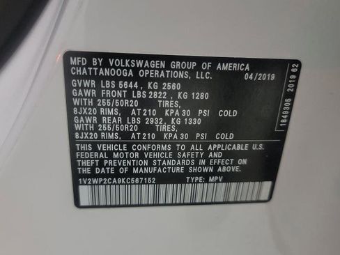 Used 2019 Volkswagen Atlas SE w/ Panoramic Sunroof Package FWD image 7