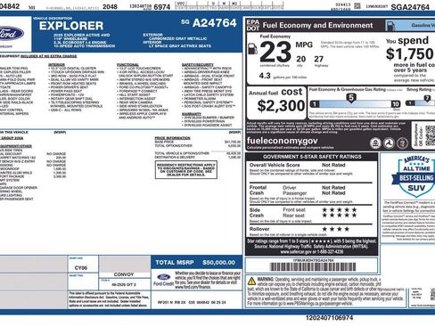 Certified 2025 Ford Explorer Active w/ Active Comfort Package AWD/4WD image 28