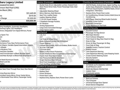 Used 2023 Subaru Legacy Limited image 5