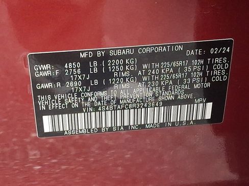 Certified 2024 Subaru Outback Premium w/ Popular Package #1A image 27