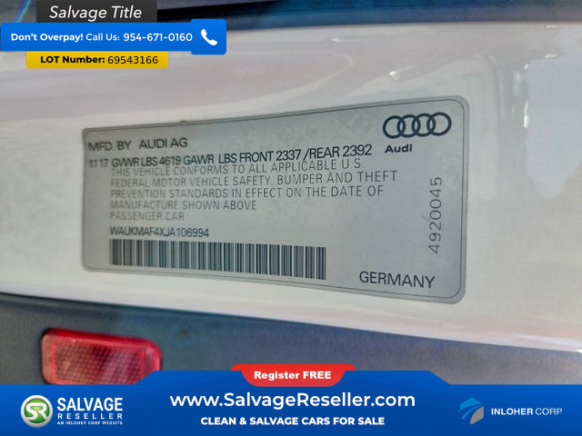 Used 2018 Audi A4 2.0T Ultra Premium w/ Convenience Package FWD image 16