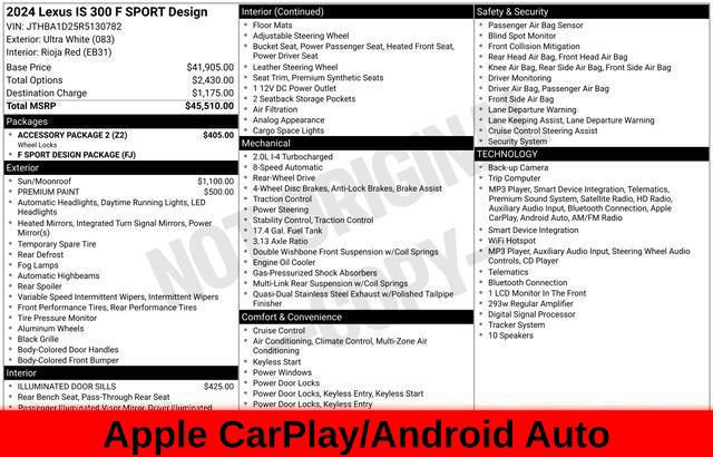 Used 2024 Lexus IS 300 F Sport w/ Accessory Package 2 RWD image 69