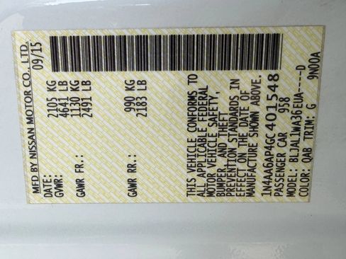 Used 2016 Nissan Maxima SR w/ Interior Lighting Package FWD image 27