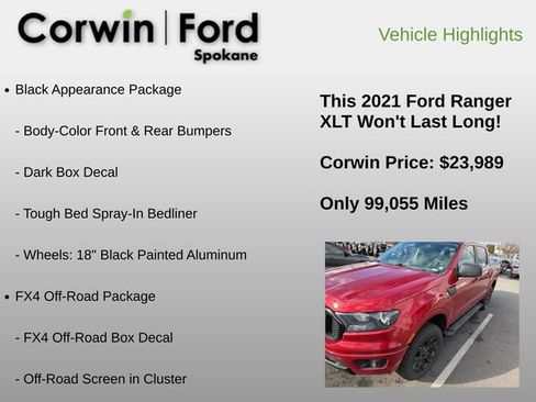 Used 2021 Ford Ranger XLT w/ Equipment Group 302A High image 9