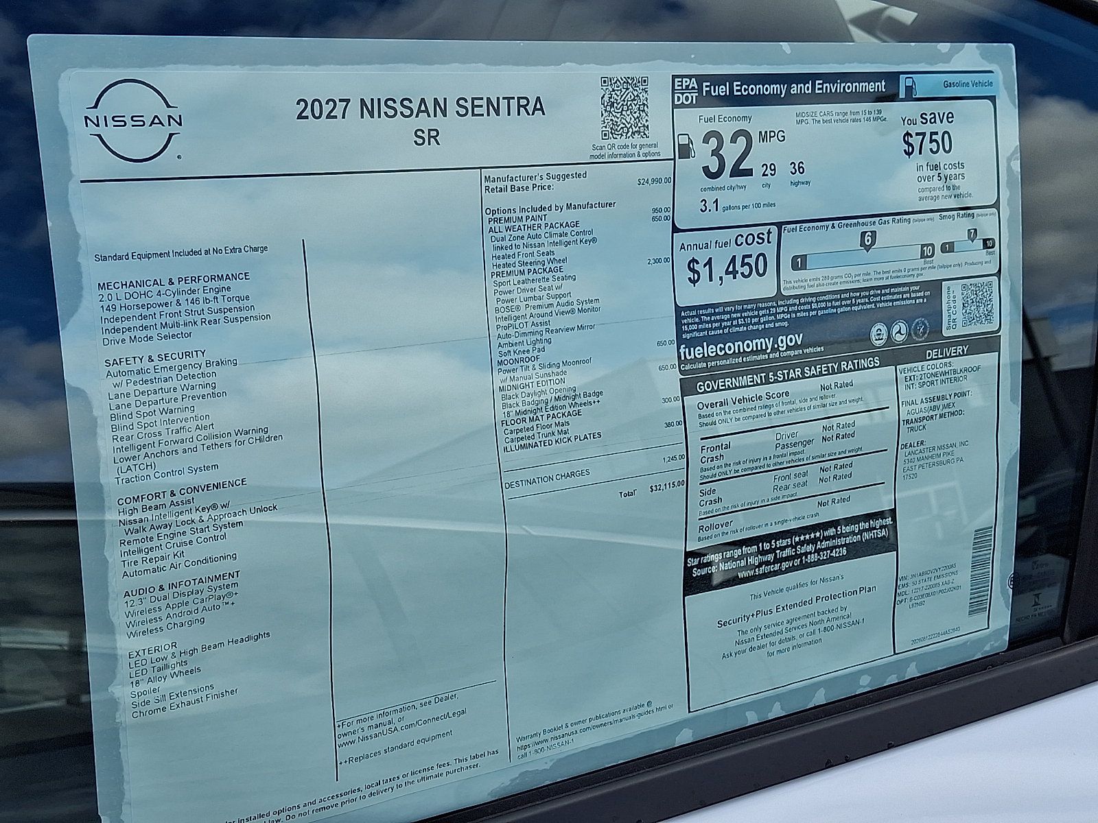 New 2027 Nissan Sentra SR w/ SR Premium Package FWD image 5
