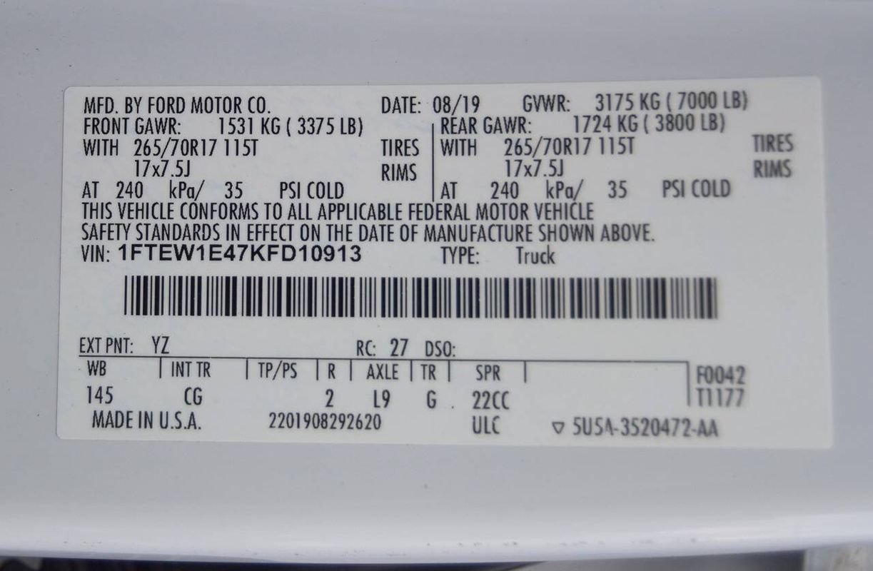 Used 2019 Ford F150 XL w/ Equipment Group 101A Mid AWD/4WD image 44