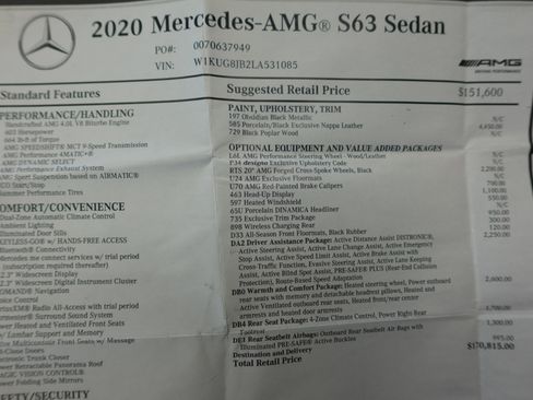 Used 2020 Mercedes-Benz S 63 AMG 4MATIC Sedan w/ Warmth & Comfort Package image 7