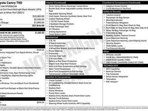 Used 2023 Toyota Camry TRD w/ TRD Package w/JBL Audio FWD image 32