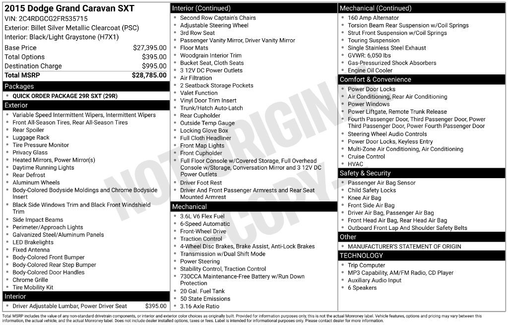 Used 2015 Dodge Grand Caravan SXT FWD image 2