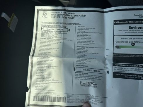 Used 2025 RAM ProMaster 2500 w/ Convenience Group image 25