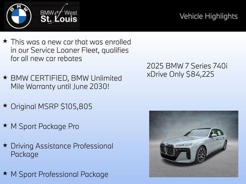 Certified 2025 BMW 740i xDrive image 8