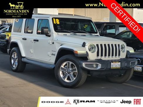 Certified 2018 Jeep Wrangler Unlimited Sahara w/ LED Lighting Group AWD/4WD image 1