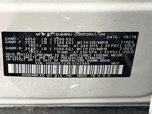 Used 2019 Subaru Outback 3.6R Touring w/ Popular Package #3A image 33