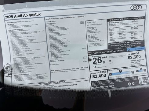 New 2026 Audi A5 2.0T Prestige AWD/4WD image 48