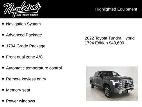 Used 2022 Toyota Tundra 1794 Edition w/ Advanced Package AWD/4WD image 16