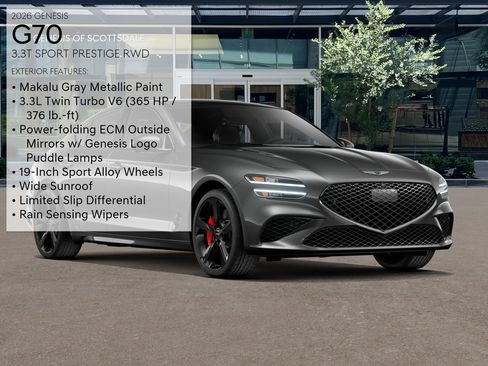 New 2026 Genesis G70 3.3T Sport Prestige RWD image 3