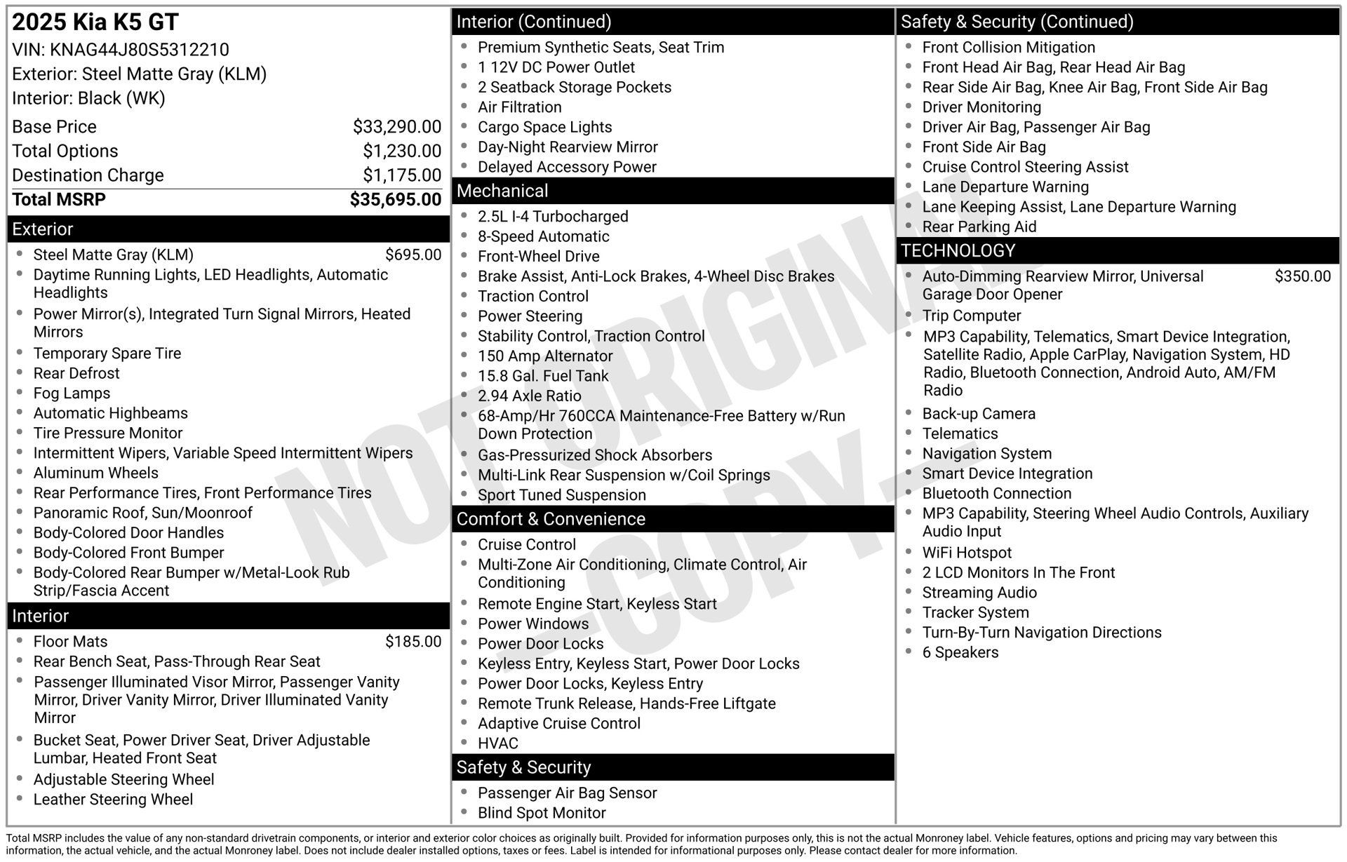 Used 2025 Kia K5 GT FWD image 3