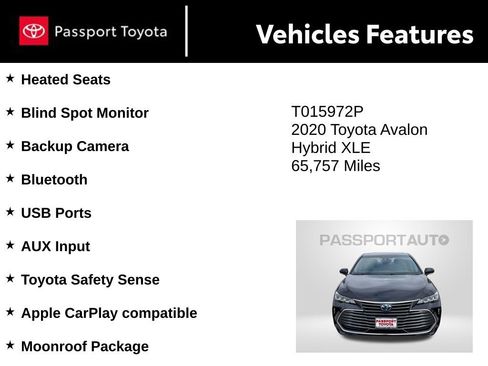 Used 2020 Toyota Avalon XLE image 9