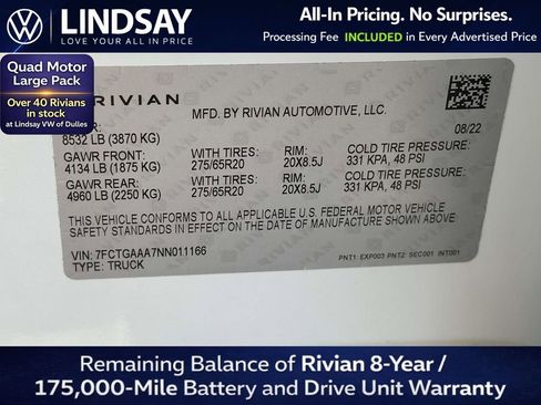 Used 2022 Rivian R1T Adventure AWD/4WD image 27