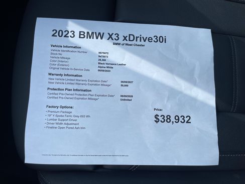 Certified 2023 BMW X3 xDrive30i w/ Premium Package AWD/4WD image 18