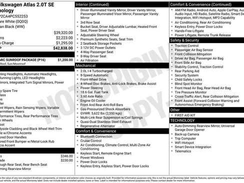 Used 2023 Volkswagen Atlas SE w/ Panoramic Sunroof Package FWD image 5