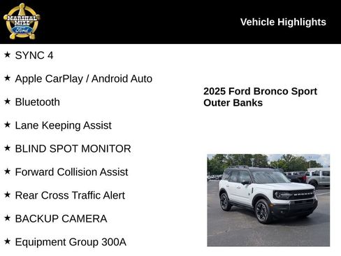 New 2025 Ford Bronco Sport Outer Banks w/ Outer Banks Tech Package+ AWD/4WD image 2
